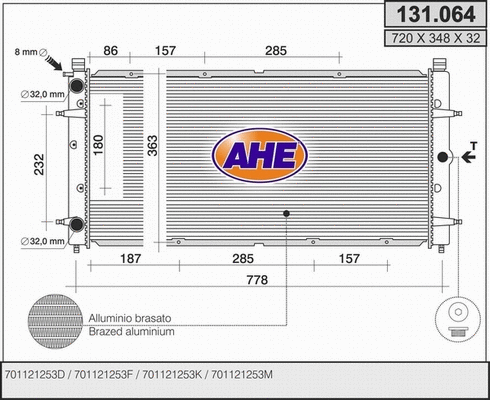 Radiator, engine cooling (131.064)