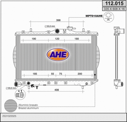 Radiator, engine cooling (112.015)
