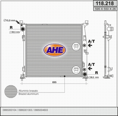Radiator, engine cooling (118.218)