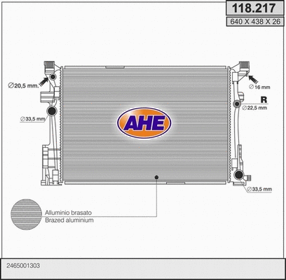 Radiator, engine cooling (118.217)