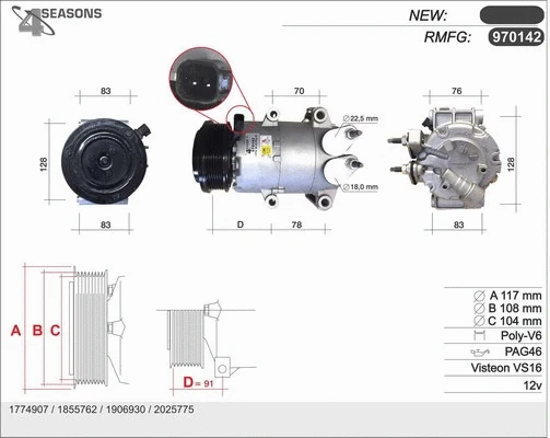Compressor, air conditioning (970142)