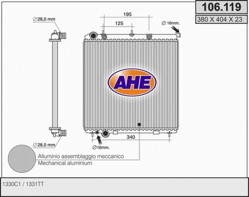 Radiator, engine cooling (106.119)