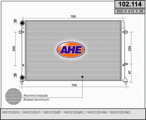 Radiator, engine cooling (102.114)
