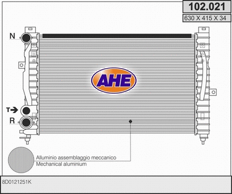Radiator, engine cooling (102.021)