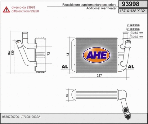 Heat Exchanger, interior heating (93998)