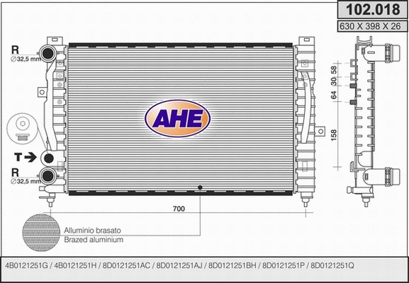 Radiator, engine cooling (102.018)