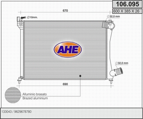 Radiator, engine cooling (106.095)
