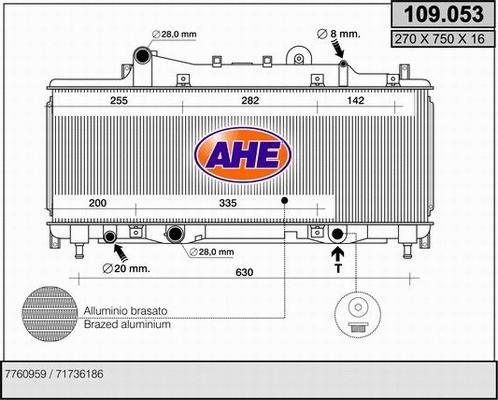 Radiator, engine cooling (109.053)