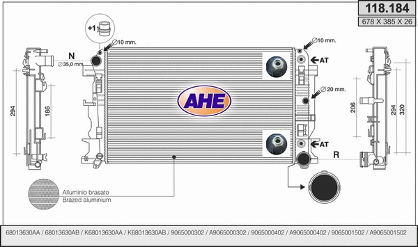 Radiator, engine cooling (118.184)