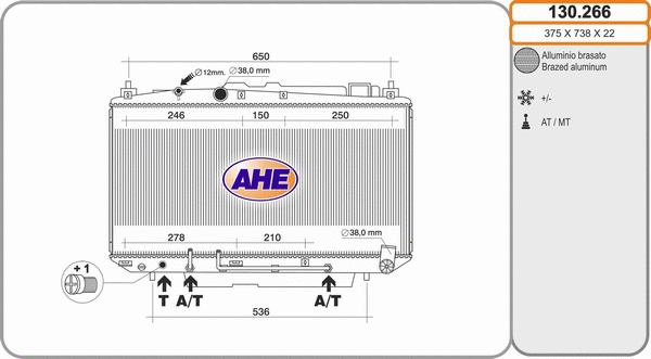 Radiator, engine cooling (130.266)