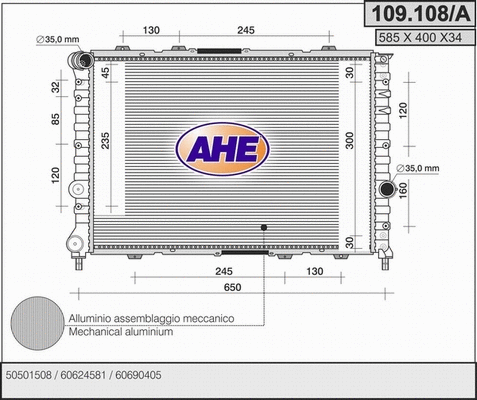 Radiator, engine cooling (109.108/A)