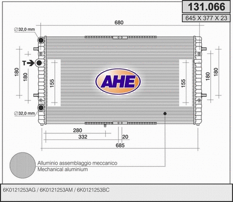 Radiator, engine cooling (131.066)