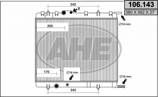 Radiator, engine cooling (106.143)