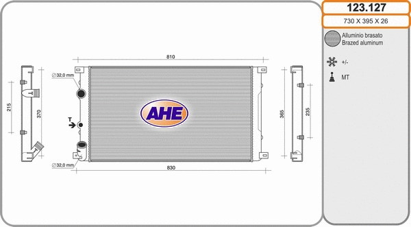 Radiator, engine cooling (123.127)