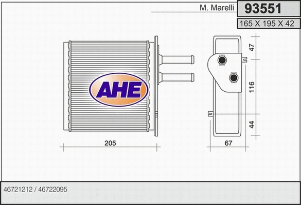 Heat Exchanger, interior heating (93551)