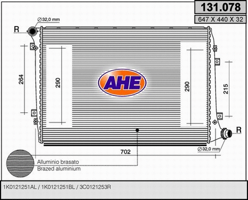 Radiator, engine cooling (131.078)