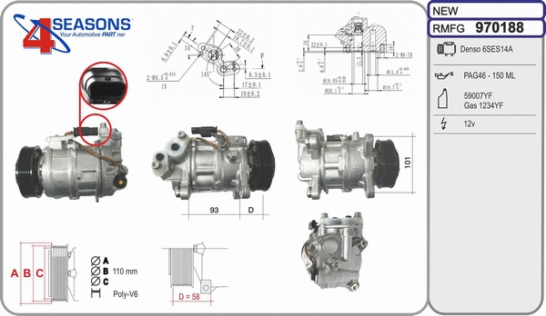 Compressor, air conditioning (970188)