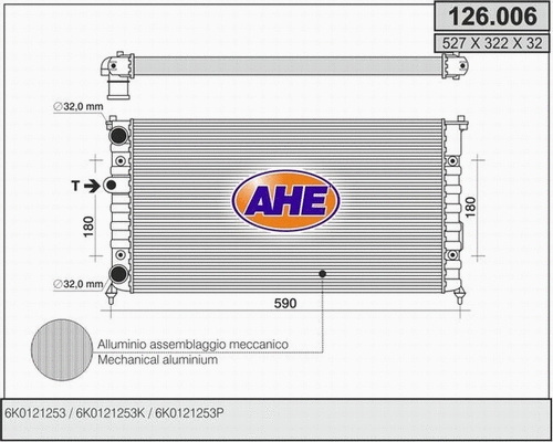 Radiator, engine cooling (126.006)