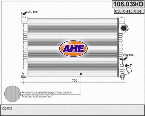 Radiator, engine cooling (106.039/O)