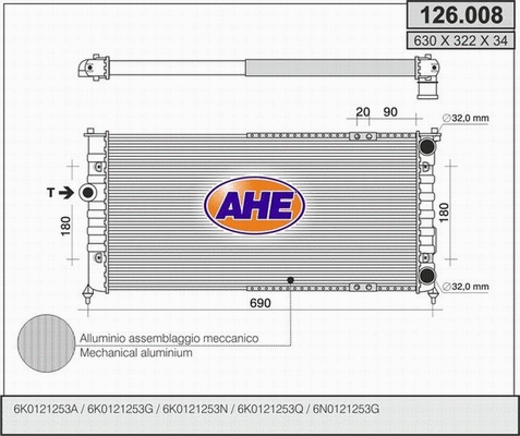 Radiator, engine cooling (126.008)
