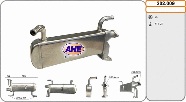 Cooler, exhaust gas recirculation (202.009)