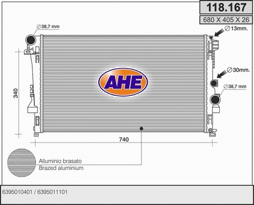Radiator, engine cooling (118.167)