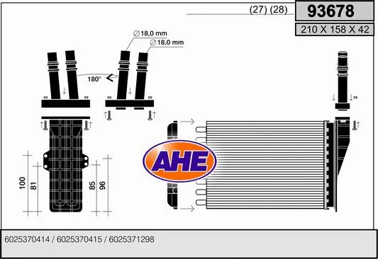 Heat Exchanger, interior heating (93678)