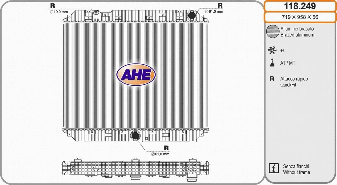 Radiator, engine cooling (118.249)