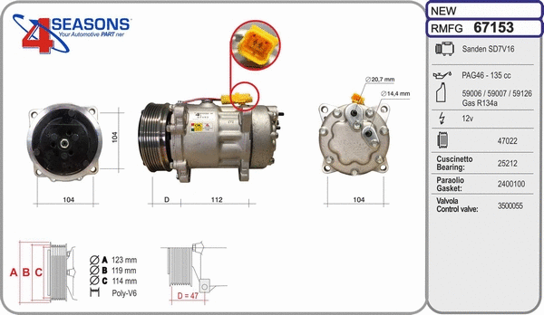 Compressor, air conditioning (67153)