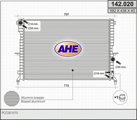 Radiator, engine cooling (142.020)