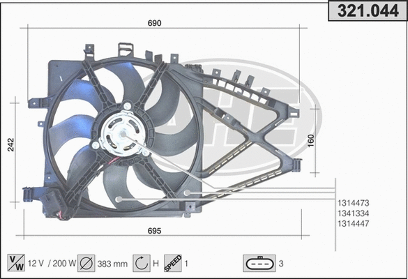 Fan, engine cooling (321.044)
