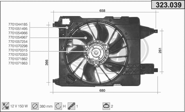 Fan, engine cooling (323.039)