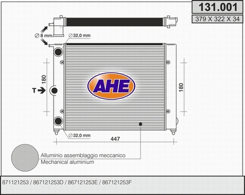 Radiator, engine cooling (131.001)
