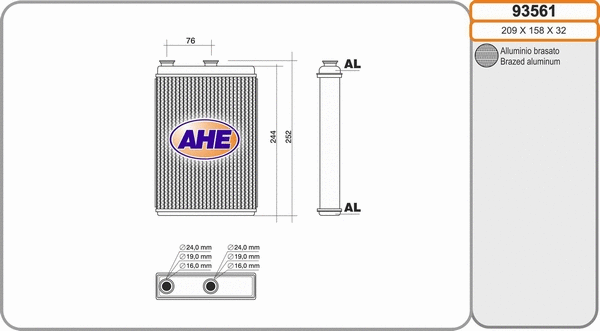 Heat Exchanger, interior heating (93561)