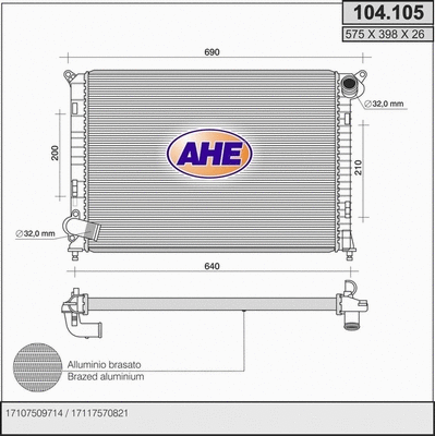 Radiator, engine cooling (104.105)