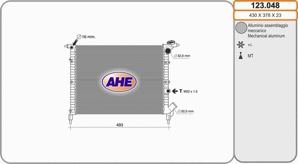 Radiator, engine cooling (123.048)