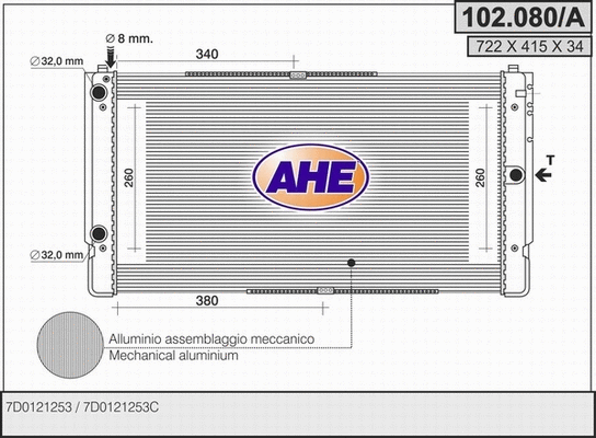 Radiator, engine cooling (102.080/A)