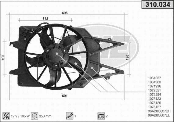 Fan, engine cooling (310.034)