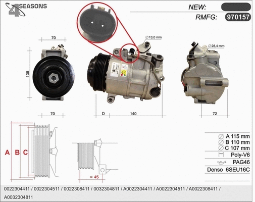 Compressor, air conditioning (970157)