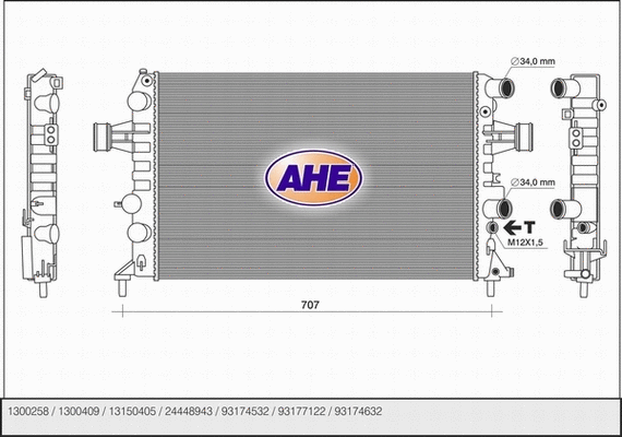 Radiator, engine cooling (121.144/A)
