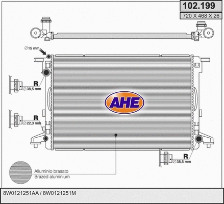 Radiator, engine cooling (102.199)