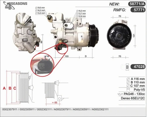 Compressor, air conditioning (58771/A)