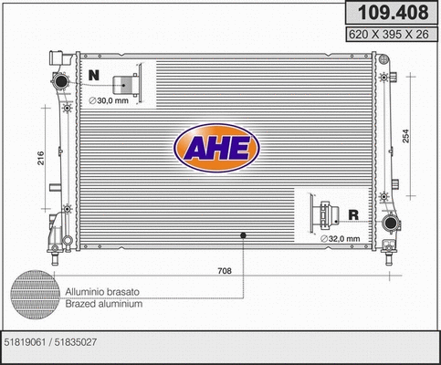 Radiator, engine cooling (109.408)