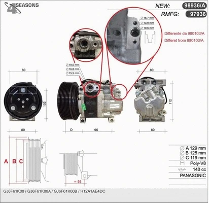 Compressor, air conditioning (98936/A)