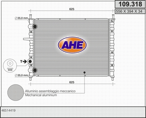 Radiator, engine cooling (109.318)