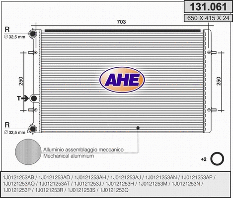 Radiator, engine cooling (131.061)