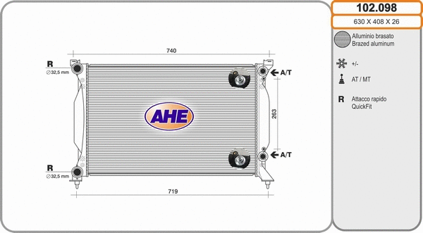 Radiator, engine cooling (102.098)