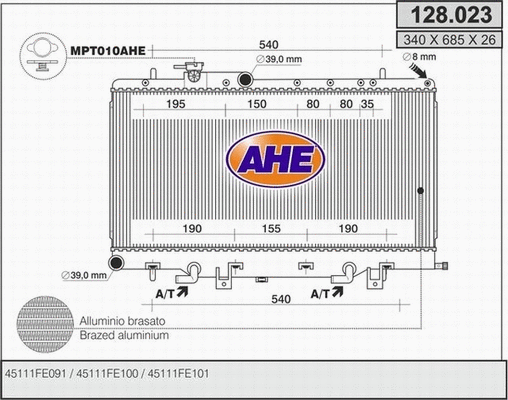 Radiator, engine cooling (128.023)