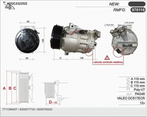Compressor, air conditioning (970116)