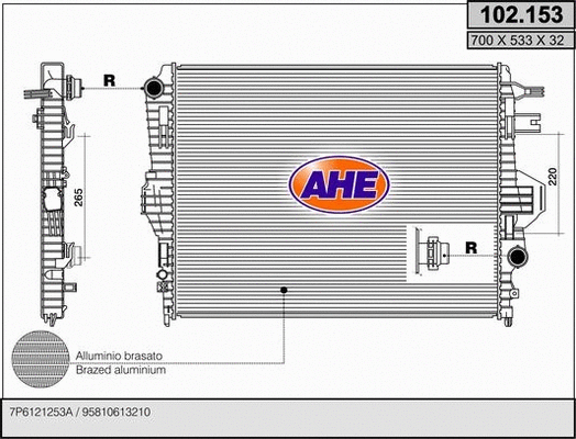 Radiator, engine cooling (102.153)